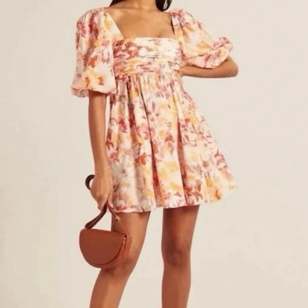 Abercrombie & Fitch Emerson Poplin Puff Sleeve Floral Mini Dress X-Small